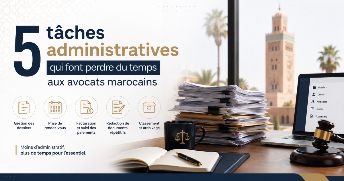 5 tâches administratives qui font perdre du temps aux avocats marocains