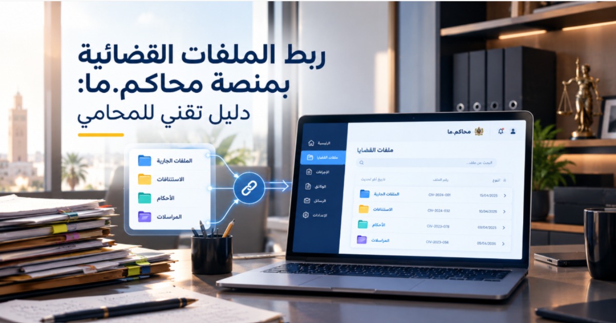 ربط الملفات القضائية بمنصة محاكم.ما: دليل تقني للمحامي