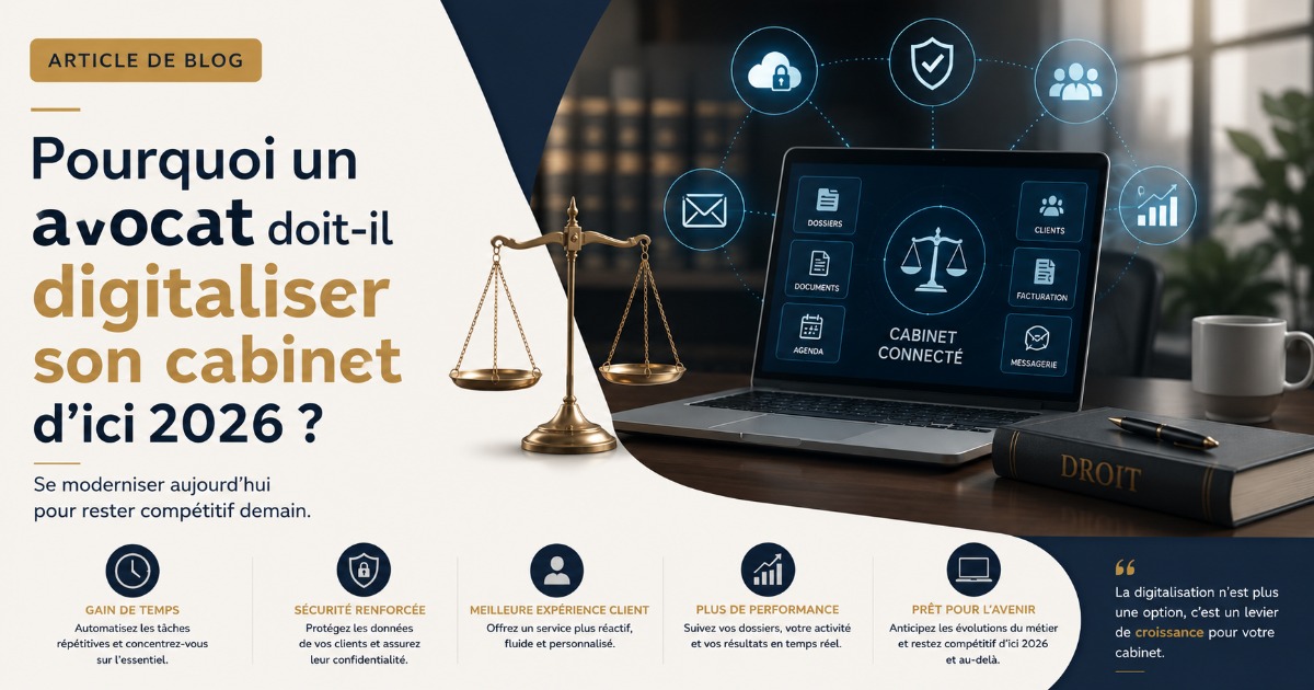 Pourquoi un avocat doit-il digitaliser son cabinet d'ici 2026 ?